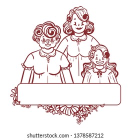 
Grandmother, daughter and granddaughter together. Mothers Day.