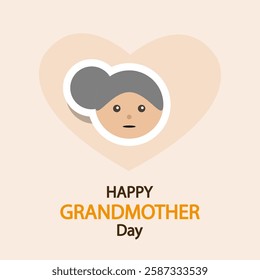 Grandmother day heart sticker, vector art illustration.