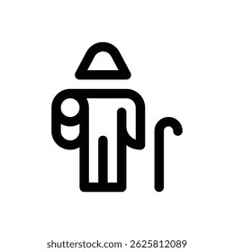 Grandmother. Editable stroke vector icon.