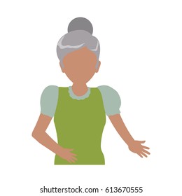 grandmother elder person faceless vector icon illustration