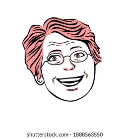 grandmother face vintage art vector illustration