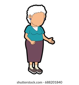 Grandmother faceless cartoon