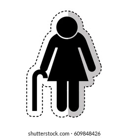 grandmother figure silhouette icon vector illustration design