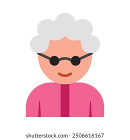 Grandmother Flat Icon Design For Personal nad Commercial Use