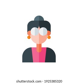 Grandmother Flat Icon Logo Illustration Vector Isolated. Happy Mother's Day Icon-Set. Suitable for Web Design, Logo, App, and Upscale Your Business.