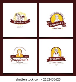 Grandmother Food Logo For your Food Business or Product with secret recipe or for homemade taste, or for a more classic look