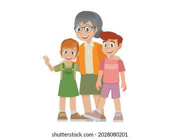 grandmother with grandchild. Generations and family relationship.,vector eps10