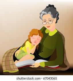 Grandmother and granddaughter