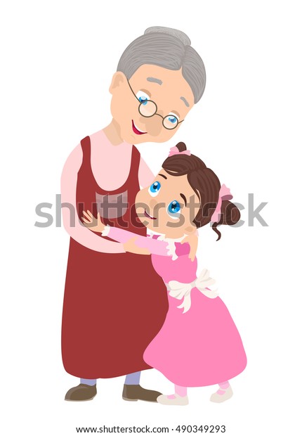 Download Grandmother Granddaughter Together Vector Illustration ...
