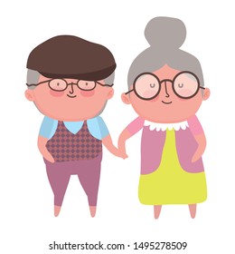 Grandmother and grandfather cartoon vector design vector illustration