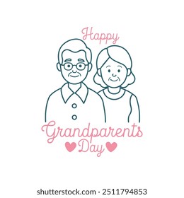 Avó e avô de dia de avós feliz projeto vetorial, clipart dia de avós feliz, dia de avós feliz t shirt, cartão de dia de avós felizes, ilustração vetorial.