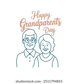 Grandmother and grandfather of happy grandparents day vector design, happy grandparent's day clipart, happy grandparents day t shirt, Happy grandparents day card, vector illustration.