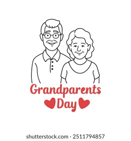 Grandmother and grandfather of happy grandparents day vector design, happy grandparent's day clipart, happy grandparents day t shirt, Happy grandparents day card, vector illustration.