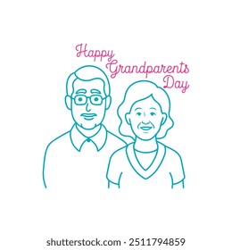Grandmother and grandfather of happy grandparents day vector design, happy grandparent's day clipart, happy grandparents day t shirt, Happy grandparents day card, vector illustration.