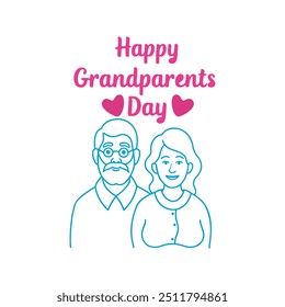 Grandmother and grandfather of happy grandparents day vector design, happy grandparent's day clipart, happy grandparents day t shirt, Happy grandparents day card, vector illustration.