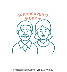 Grandmother and grandfather of happy grandparents day vector design, happy grandparent's day clipart, happy grandparents day t shirt, Happy grandparents day card, vector illustration.