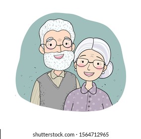 Elderly Couple Holding Handsgrandmother Grandfather Together Stock ...