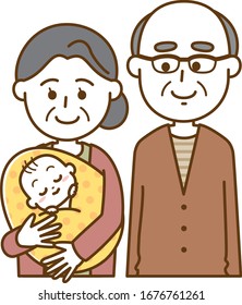 日本人 おじいちゃんと孫 のイラスト素材 画像 ベクター画像 Shutterstock