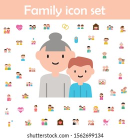 Grandmother, grandson cartoon icon. Family icons universal set for web and mobile
