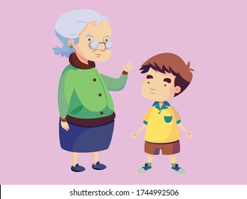 
Grandmother and grandson, illustration for stories.
Its use can be used for animation and editorial use.