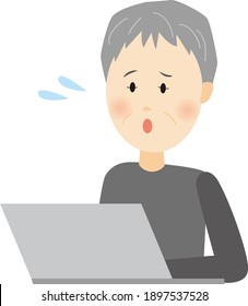 Grandmother having trouble with her computer