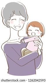 grandmother holding a grandchild