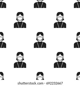 Grandmother icon black. Single avatar,peaople icon from the big avatar black.