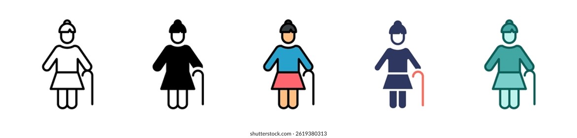 Grandmother Icon Multiple Vector Illustration