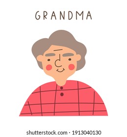 Grandmother icon. Vector illustration on white background. 