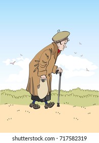 Grandmother in nature