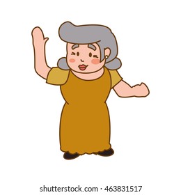 grandmother old person woman female icon. Isolated and flat illustration. Vector graphic