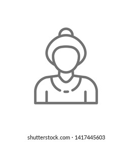 Grandmother, old woman, pensioner, senior line icon.