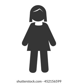 Grandmother in pictogram design, isolated flat icon with black and white colors.