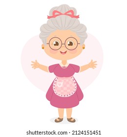 Grandmother raised up her palms arms hands at you, welcoming