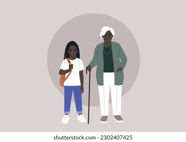 A grandmother raising a preteen grandchild, after school moments together