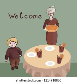 grandmother treats her grandson