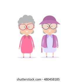 Grandmother. Vector flat cartoon illustration