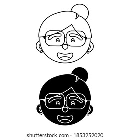 Grandmother vector icon set. old lady illustration sign collection. collection. symbol.