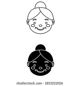 Juego de iconos vectoriales de la abuela. colección de señas de ilustraciones de ancianas. para abrir el Navegador. símbolo.