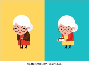 ilustración vectorial de la abuela