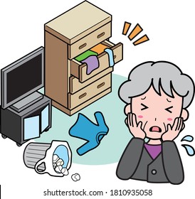 A grandmother who is in trouble because her house has been destroyed by a burglary