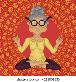 grandmother yogi. background decoration