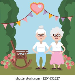 Grandmothers at garden party