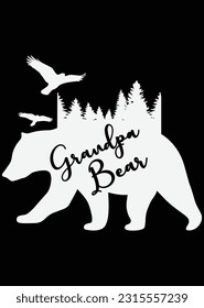 Grandpa Bear Art Eps Cut File