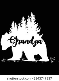 Grandpa bear EPS file for cutting machine. You can edit and print this vector art with EPS editor.