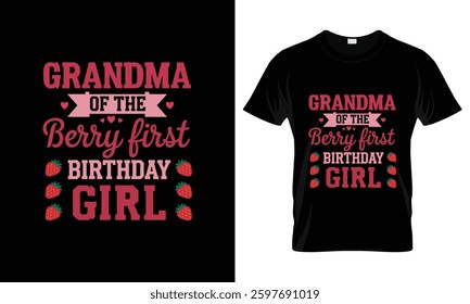 Grandpa Of The Berry First Birthday Girl Strawberry Party T-Shirt