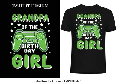 grandpa of the birthday girl.birthday t-shirt design