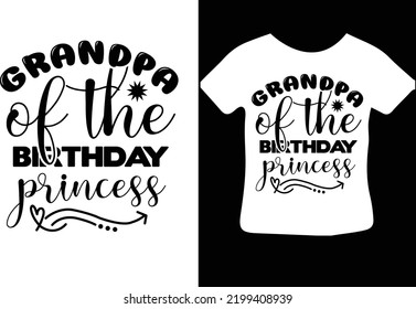 Grandpa of the Birthday princess svg design svg