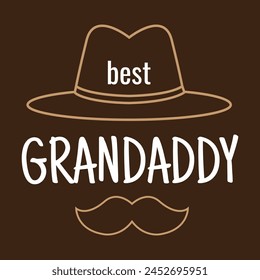 Grandpa Birthday Vector Illustration for Grandaddy Greeting Card Design. Happy Grandparents Day. Gramps Birthday Phrase for TShirt Design.