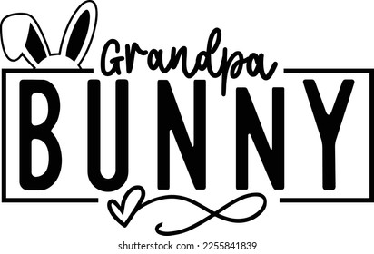 Grandpa bunny Easter family svg